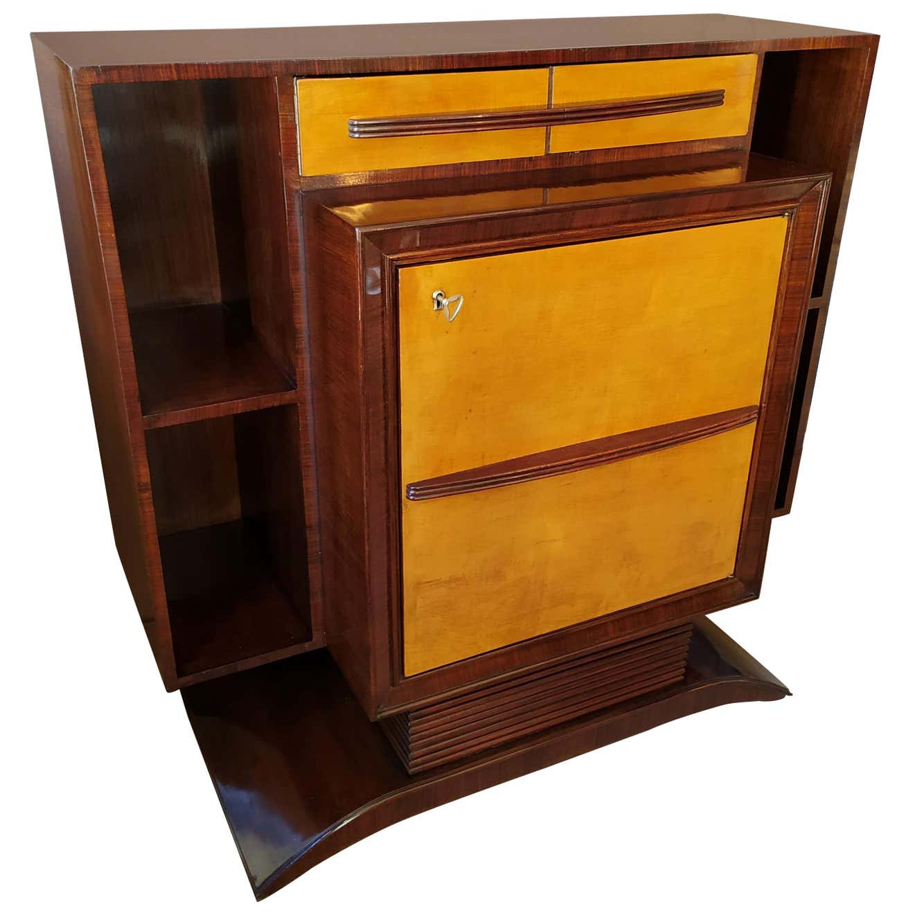 1930s Astonishing Italian Art Deco Cabinet Designed by Silvio Cavatorta